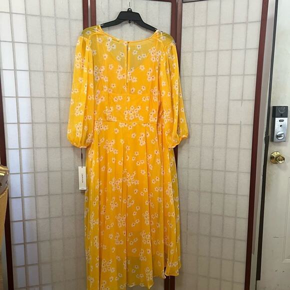 CALVIN KLEIN CHIFFON BLOOM SLEEVE MAXI DRESS‎ SIZE 18W/18F/18 - Picture 5 of 6